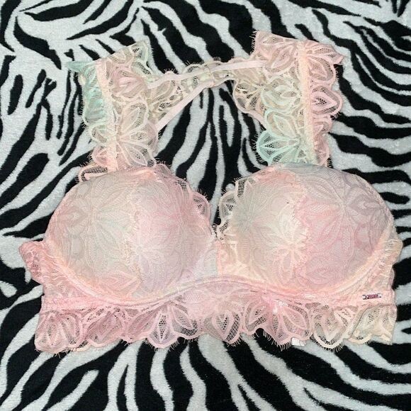 EUC Victoria’s Secret pink ombré underwire date push-up bralette size medium - Picture 1 of 11